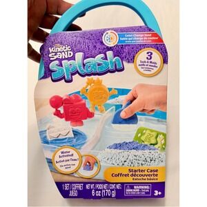 Kinetic Sand Splash Starter Case Kids Teal New Color Change Water Activated